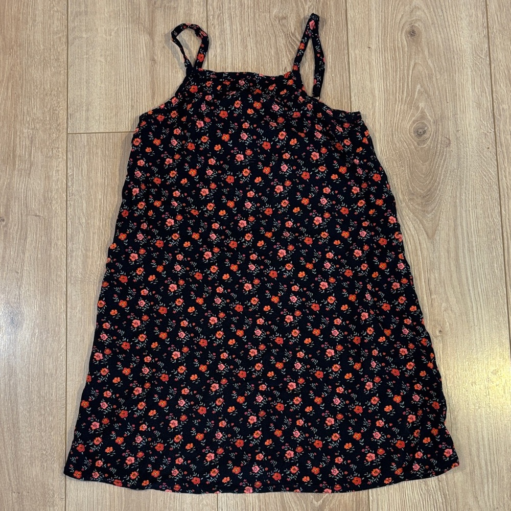 🩷 Art Class Black and Red Floral Kids Dress 🩷